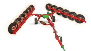 Enorossi POWER RAKE “V” Frame Wheel Rake with Central Joint